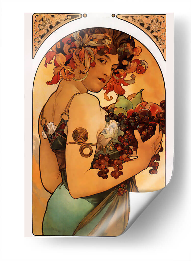 La fruta - I - Alfons Mucha | Cuadro decorativo de Canvas Lab