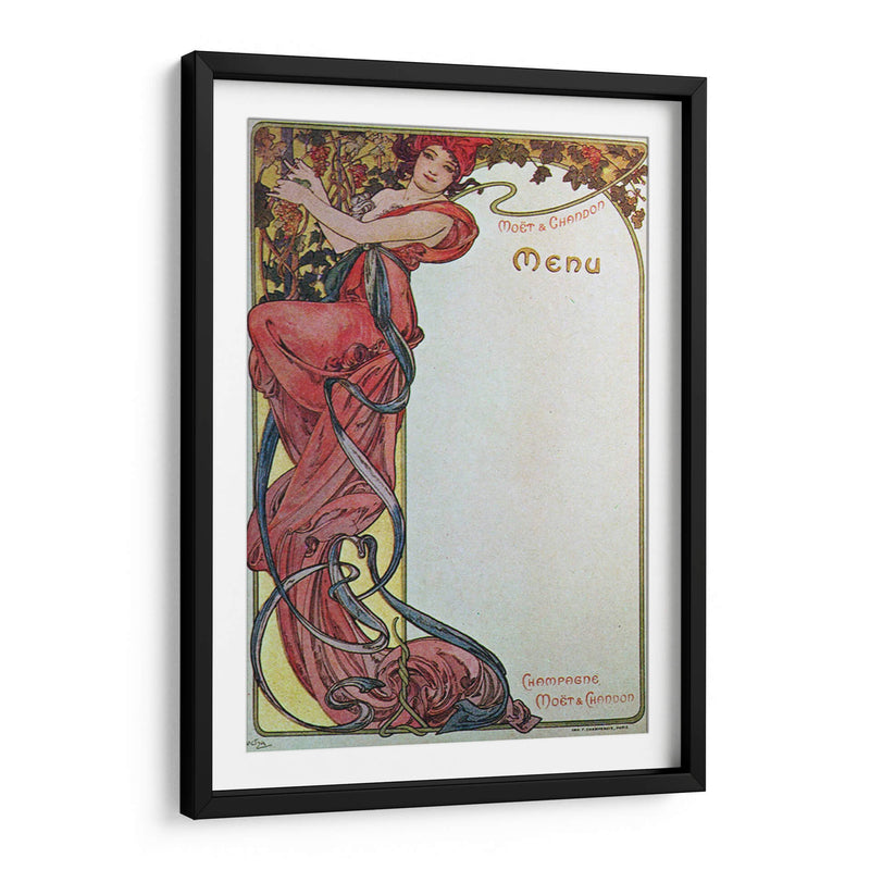 Menús - Moet & Chandon - VIII - Alfons Mucha | Cuadro decorativo de Canvas Lab
