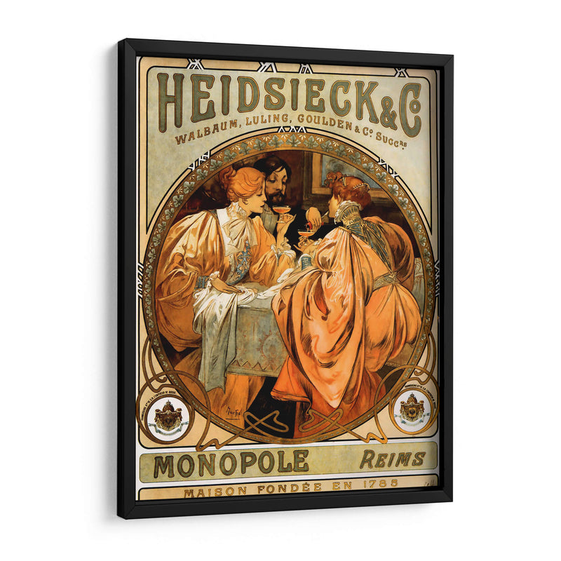 Heidsieck & Co. - Alfons Mucha | Cuadro decorativo de Canvas Lab