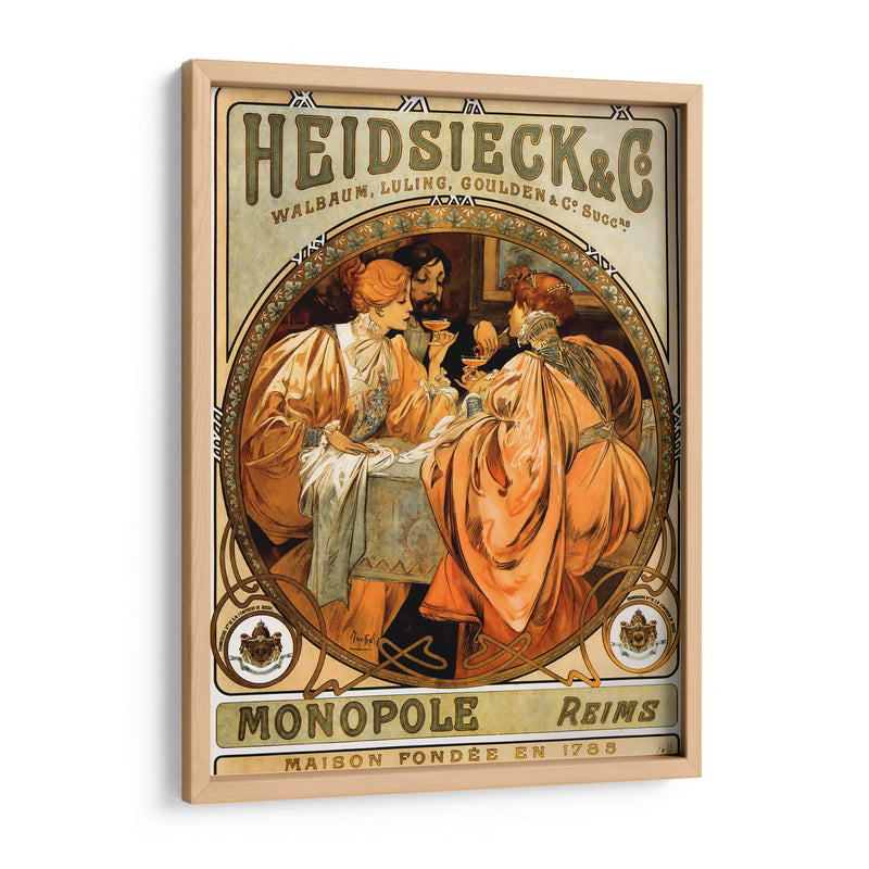 Heidsieck & Co. - Alfons Mucha | Cuadro decorativo de Canvas Lab