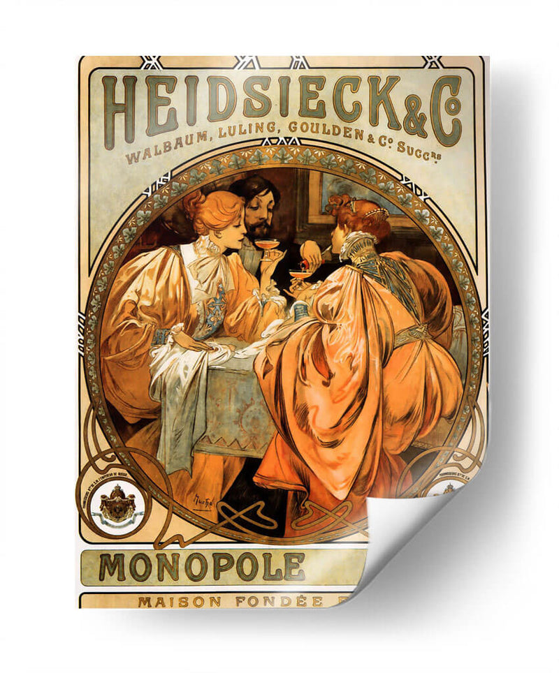 Heidsieck & Co. - Alfons Mucha | Cuadro decorativo de Canvas Lab