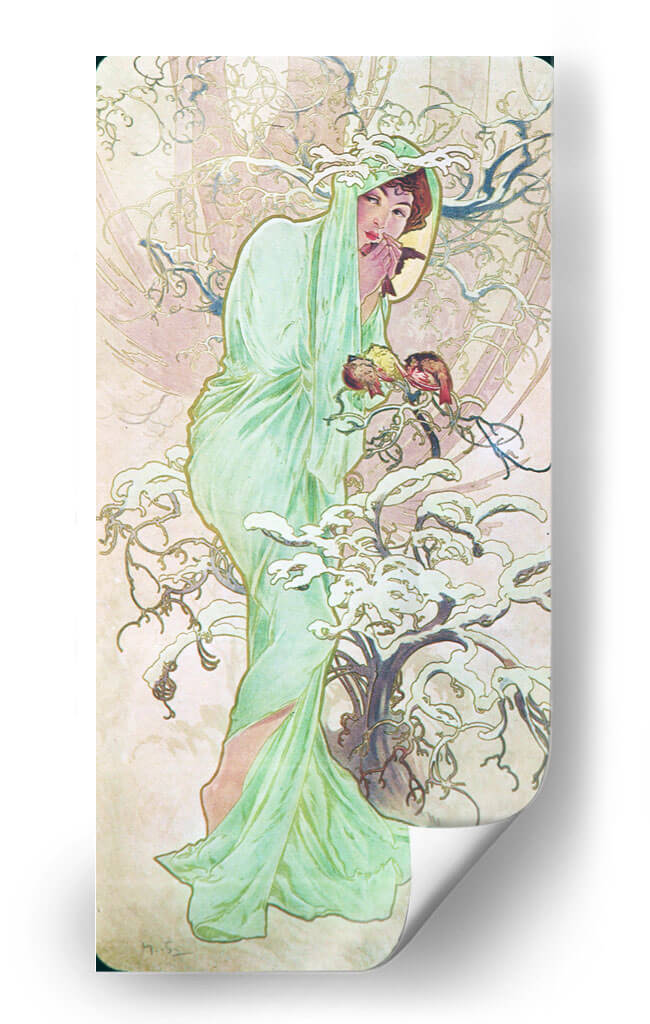 Invierno - I - Alfons Mucha | Cuadro decorativo de Canvas Lab