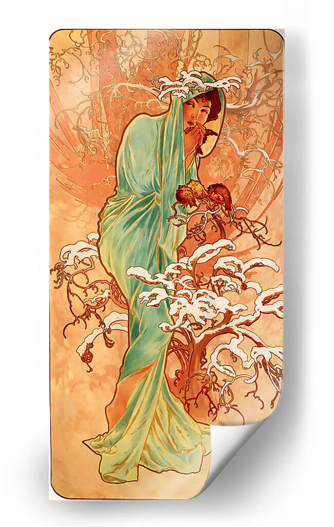 Invierno - II - Alfons Mucha | Cuadro decorativo de Canvas Lab