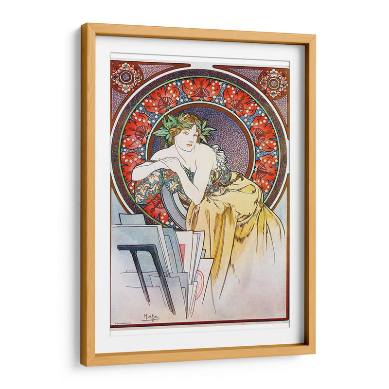Chica con caballete - Alfons Mucha | Cuadro decorativo de Canvas Lab
