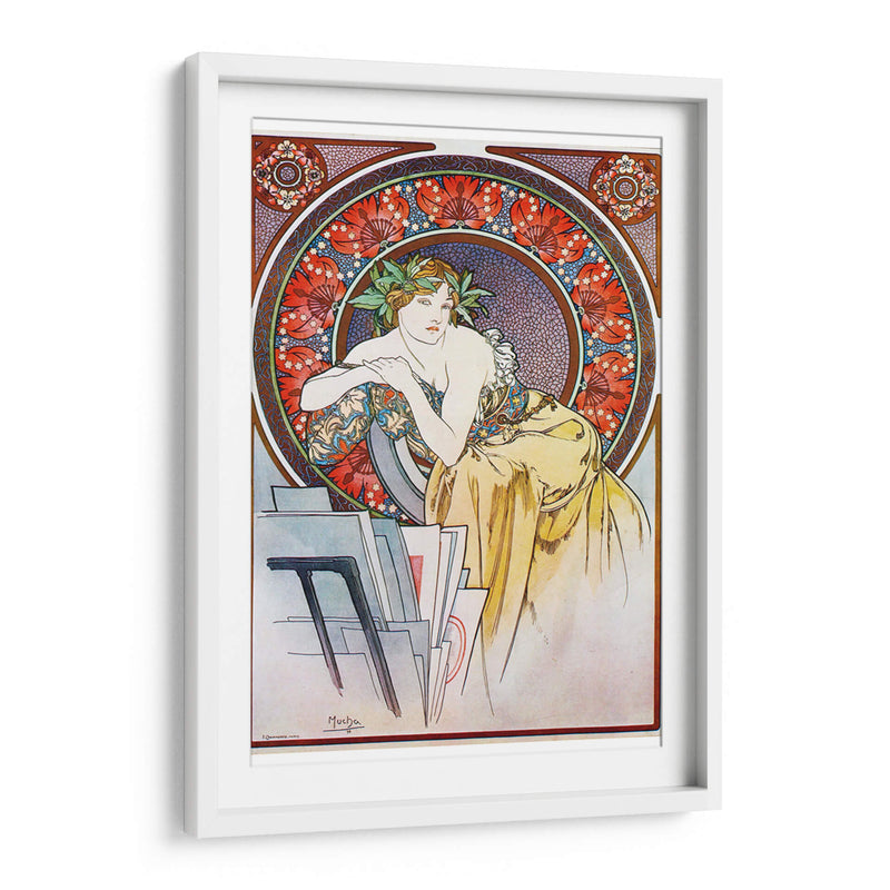 Chica con caballete - Alfons Mucha | Cuadro decorativo de Canvas Lab