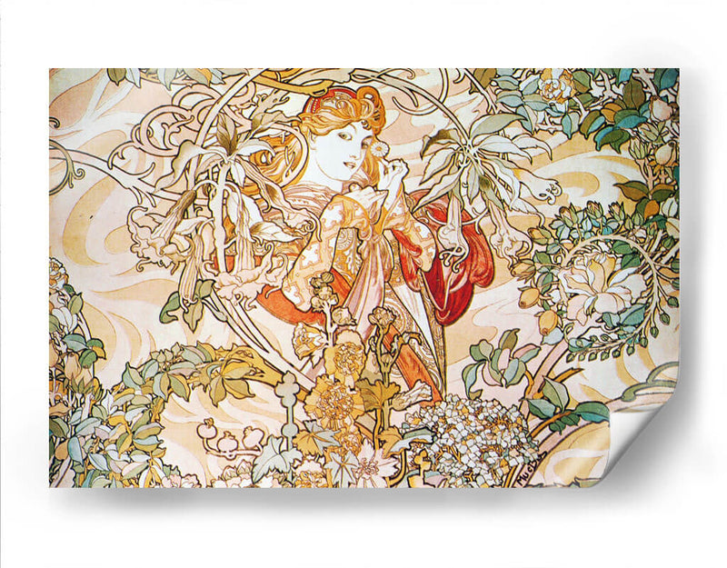 Mujer con margarita - I - Alfons Mucha | Cuadro decorativo de Canvas Lab