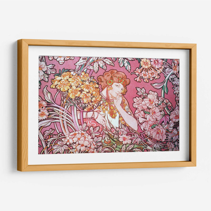 Mujer entre las flores - Alfons Mucha | Cuadro decorativo de Canvas Lab