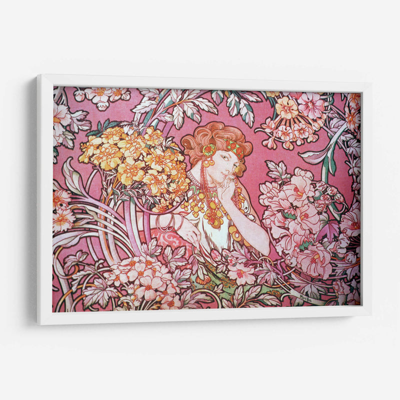 Mujer entre las flores - Alfons Mucha | Cuadro decorativo de Canvas Lab
