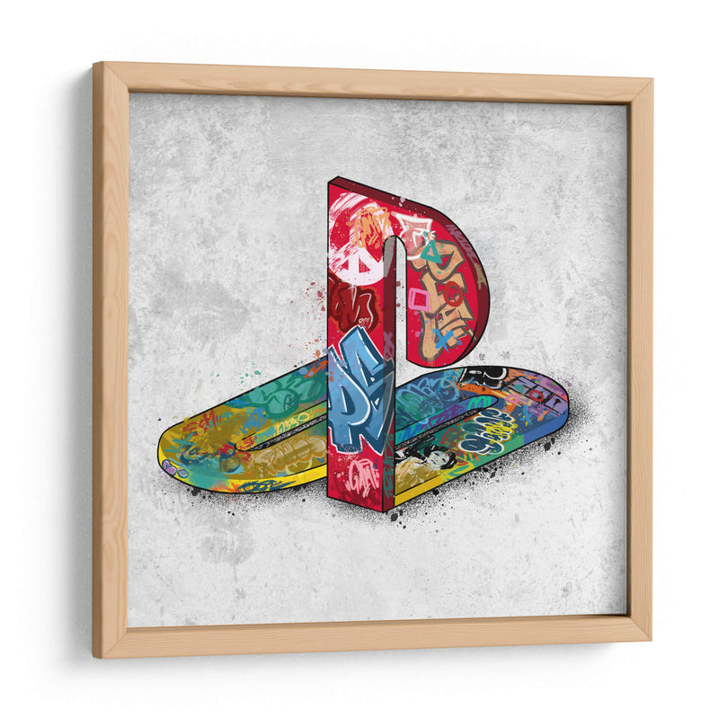 Playstation Logo Graffiti - David Aste | Cuadro decorativo de Canvas Lab