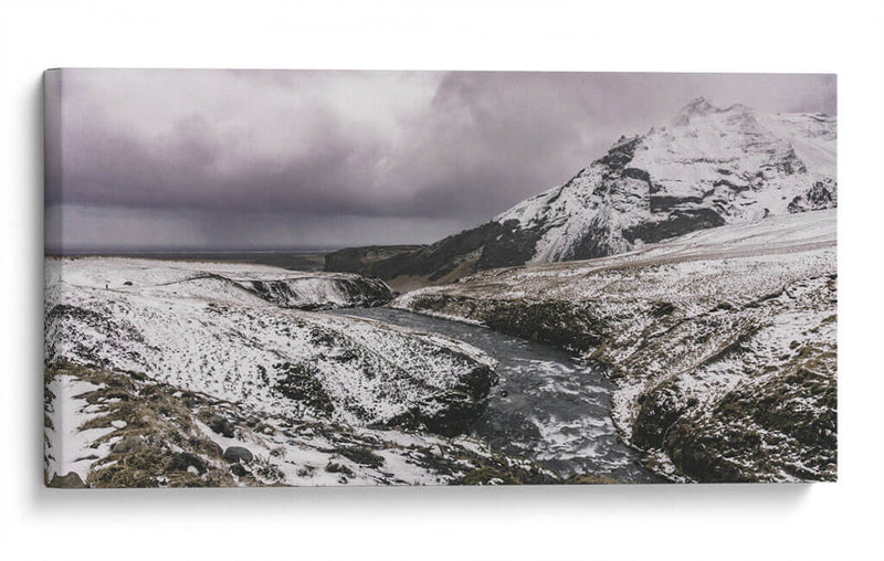 Río y Nieve en Skógafoss - Emmanuel Ramírez | Cuadro decorativo de Canvas Lab