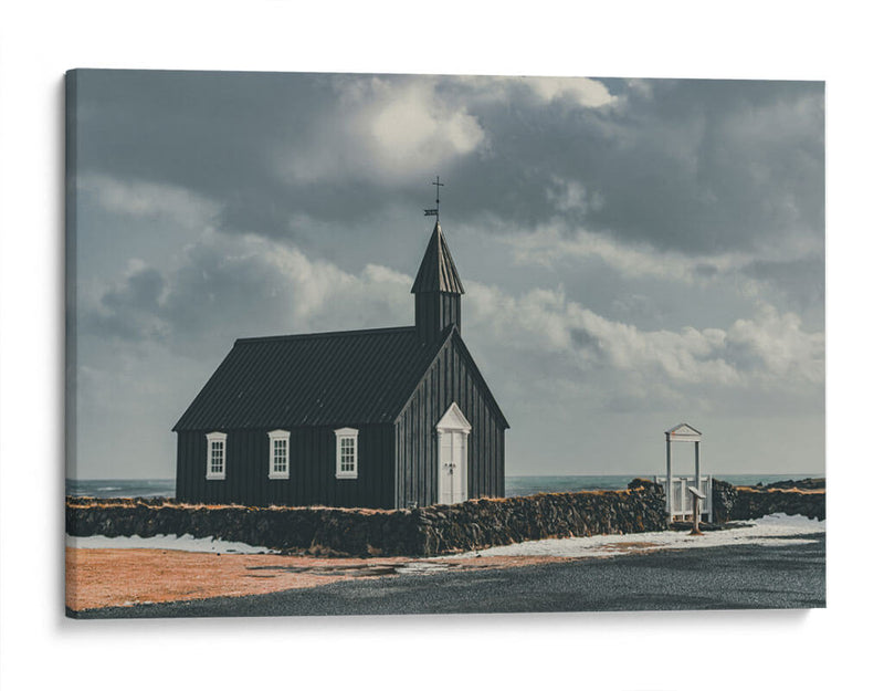 Black Church Búdakirkja, Islandia - Emmanuel Ramírez | Cuadro decorativo de Canvas Lab