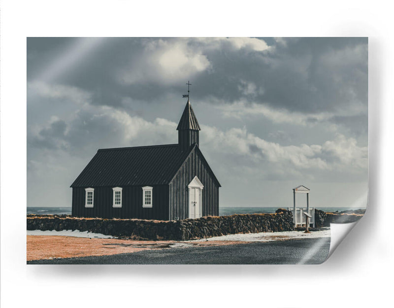 Black Church Búdakirkja, Islandia - Emmanuel Ramírez | Cuadro decorativo de Canvas Lab