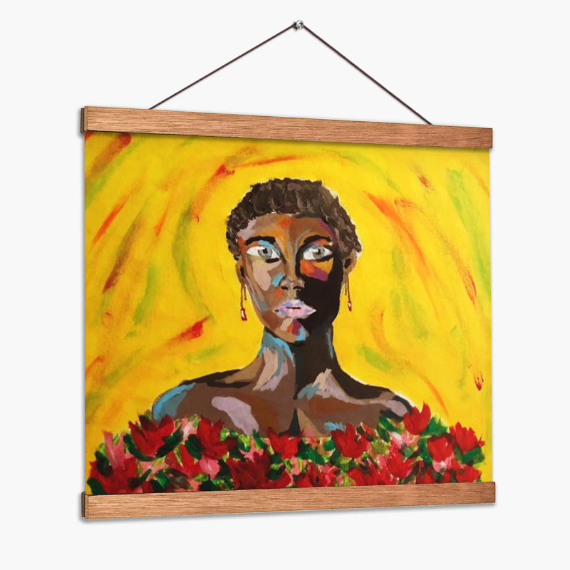 Mujer con flores - Jimena Escobedo | Cuadro decorativo de Canvas Lab