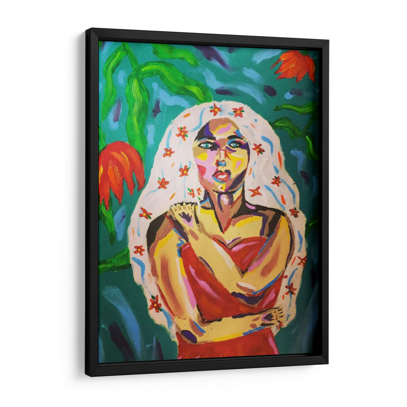 Mujer con flores en el cabello - Jimena Escobedo | Cuadro decorativo de Canvas Lab