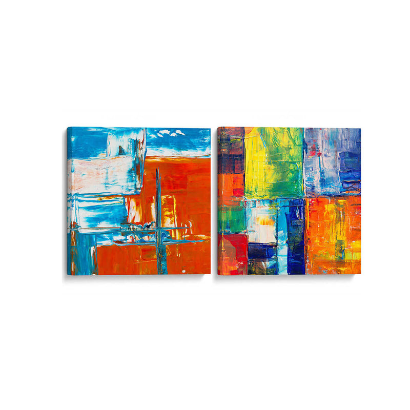 Bloques de color - Set de 2 - Cuadro decorativo | Canvas Lab