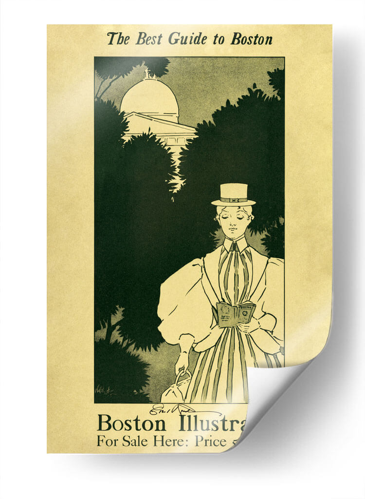 The Best Guide to Boston - Ethel Reed | Cuadro decorativo de Canvas Lab