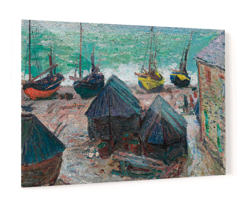 Barcos en la playa de Étretat - Claude Monet | Cuadro decorativo de Canvas Lab