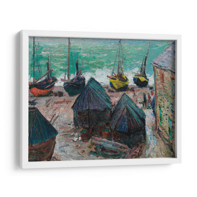 Barcos en la playa de Étretat - Claude Monet | Cuadro decorativo de Canvas Lab