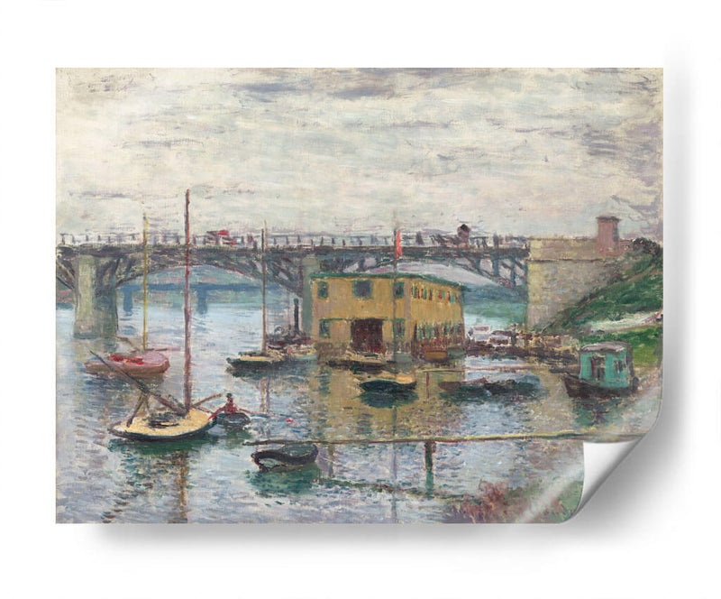 Puente en Argenteuil en un día gris - Claude O. Monet | Cuadro decorativo de Canvas Lab