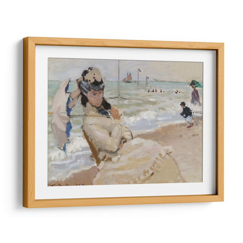 Camille en la playa de Trouville - Claude O. Monet | Cuadro decorativo de Canvas Lab
