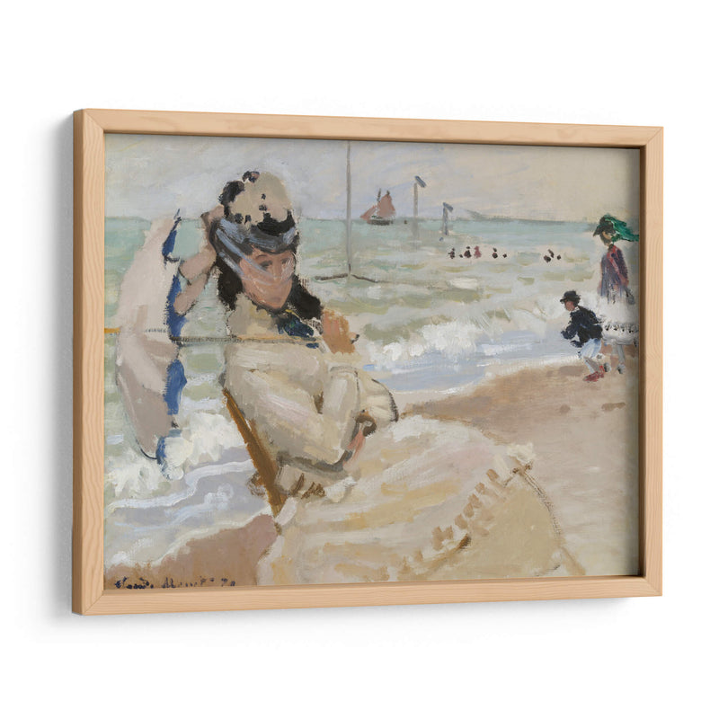 Camille en la playa de Trouville - Claude Monet | Cuadro decorativo de Canvas Lab
