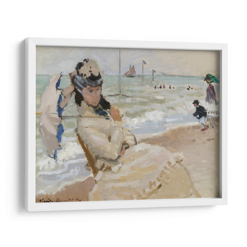 Camille en la playa de Trouville - Claude Monet | Cuadro decorativo de Canvas Lab