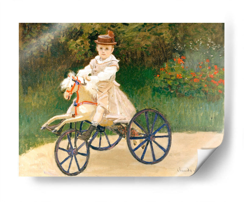 Jean Monet en su caballo-triciclo - Claude O. Monet | Cuadro decorativo de Canvas Lab