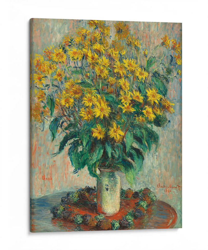 Flores de alcachofa de Jerusalén - Claude O. Monet | Cuadro decorativo de Canvas Lab