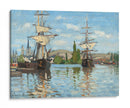 Barcos cabalgando en el Sena en Rouen - Claude O. Monet | Cuadro decorativo de Canvas Lab