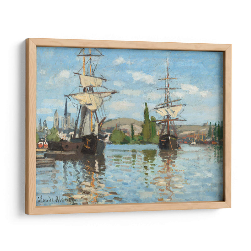 Barcos cabalgando en el Sena en Rouen - Claude O. Monet | Cuadro decorativo de Canvas Lab