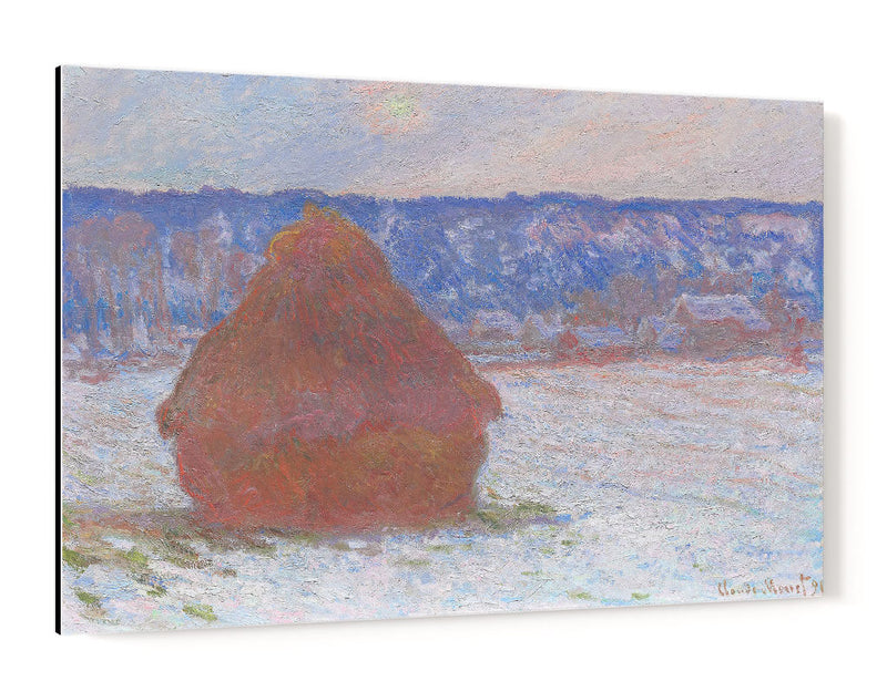 Pila de trigo (efecto de nieve, día nublado) - Claude Monet | Cuadro decorativo de Canvas Lab