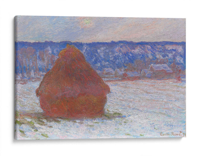 Pila de trigo (efecto de nieve, día nublado) - Claude Monet | Cuadro decorativo de Canvas Lab
