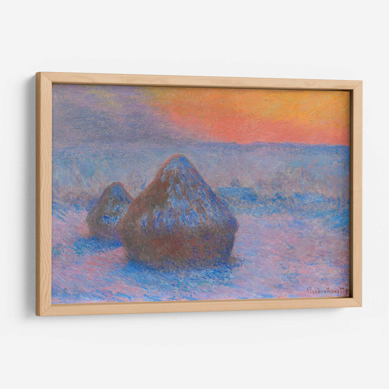 Pilas de trigo, puesta de sol, efecto nieve - Claude Monet | Cuadro decorativo de Canvas Lab