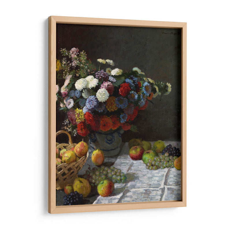 Naturaleza muerta con flores y frutas - Claude Monet | Cuadro decorativo de Canvas Lab