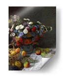 Naturaleza muerta con flores y frutas - Claude O. Monet | Cuadro decorativo de Canvas Lab