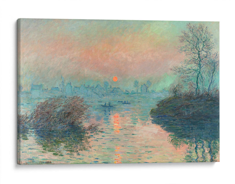 Puesta de sol en el Sena en Lavacourt - Claude O. Monet | Cuadro decorativo de Canvas Lab