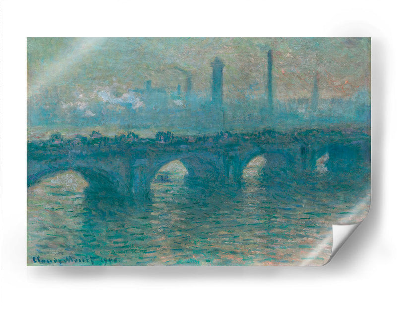 Puente de Waterloo, tiempo gris - Claude O. Monet | Cuadro decorativo de Canvas Lab