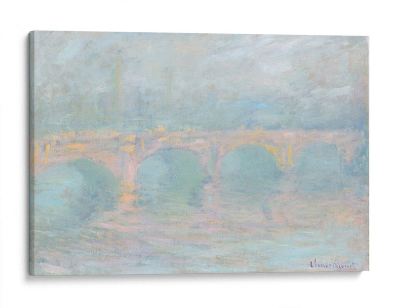 Puente de Waterloo, Londres, al atardecer - Claude O. Monet | Cuadro decorativo de Canvas Lab