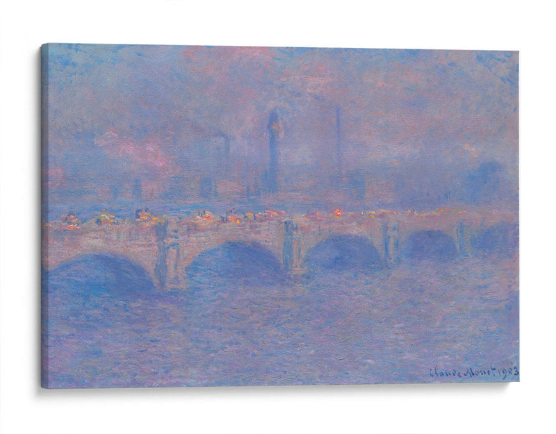 Puente de Waterloo, efecto de luz solar - Claude O. Monet | Cuadro decorativo de Canvas Lab