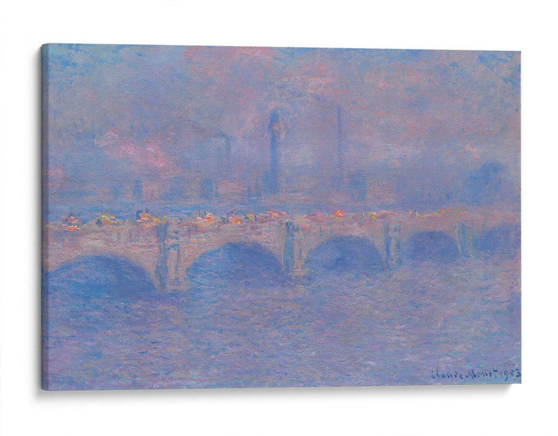 Puente de Waterloo, efecto de luz solar - Claude Monet | Cuadro decorativo de Canvas Lab