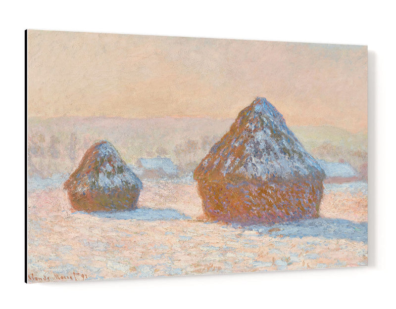 Pilas de trigo, efecto nieve, mañana - Claude Monet | Cuadro decorativo de Canvas Lab