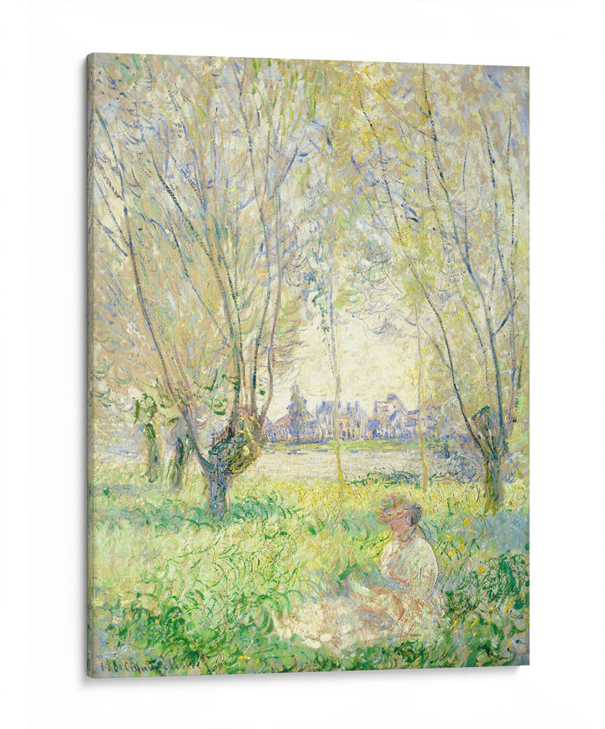 Mujer sentada bajo los sauces - Claude O. Monet | Cuadro decorativo de Canvas Lab