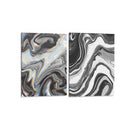 Tinta negra que fluye - Set de 2 - Marmolista - Cuadro decorativo | Canvas Lab
