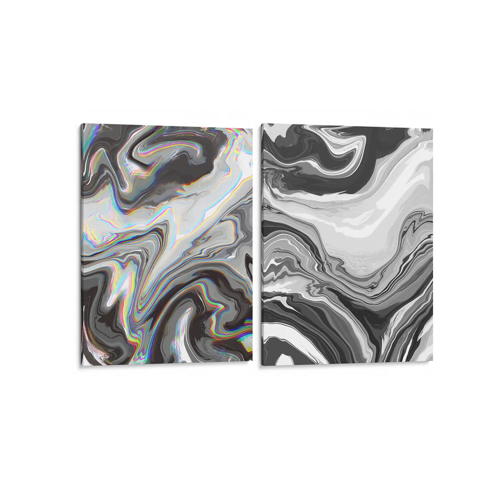 Tinta negra con diesel - Set de 2 - Marmolista - Cuadro decorativo | Canvas Lab