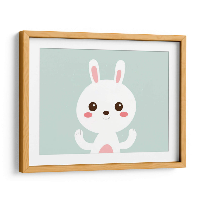 Conejito blanco feliz | Cuadro decorativo de Canvas Lab