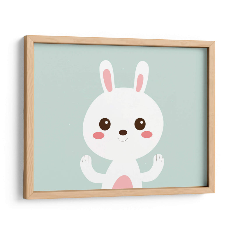 Conejito blanco feliz | Cuadro decorativo de Canvas Lab