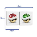 Conchas roja y verde graffiteadas - Set de 2 - David Aste - Cuadro decorativo | Canvas Lab