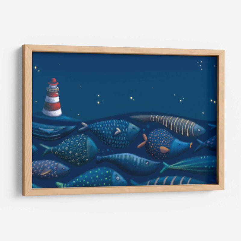 El faro y los peces | Cuadro decorativo de Canvas Lab