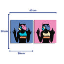 Storm chick azul y rosa - Set de 2 - David Aste - Cuadro decorativo | Canvas Lab