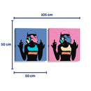 Storm chick azul y rosa - Set de 2 - David Aste - Cuadro decorativo | Canvas Lab